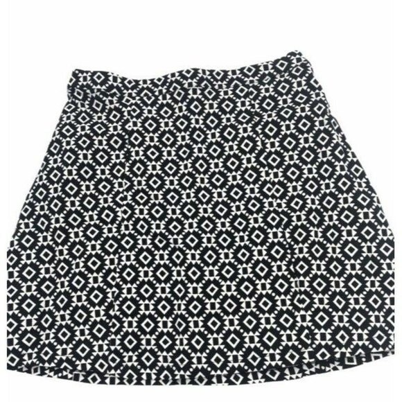 Hollister Women's Geometric tribal print black/white zipup Mini Skirt XS - Picture 1 of 3